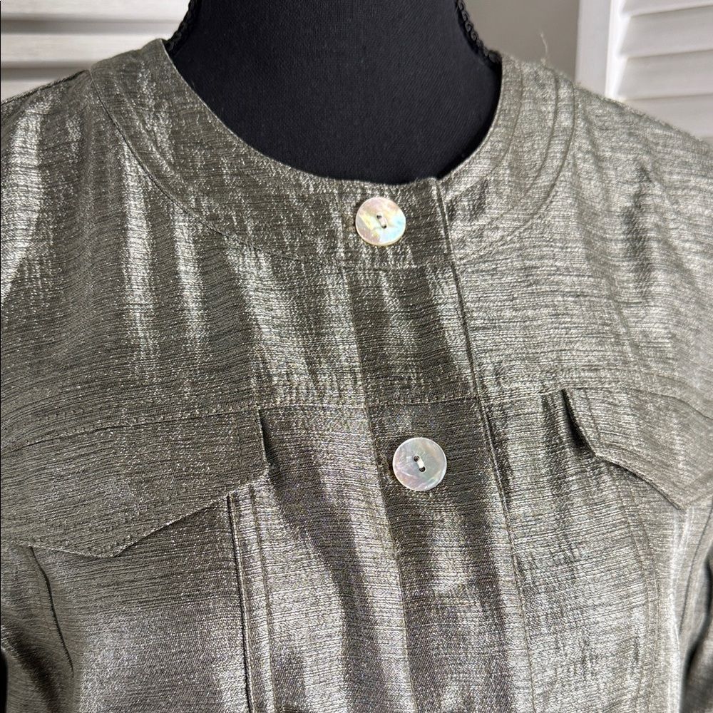 Ruby Rd. Metallic Gray Blazer NWT - image 3